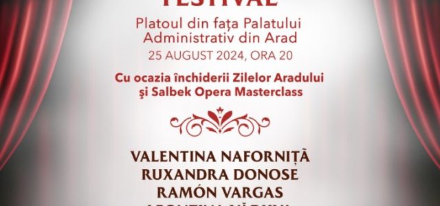 Ruxandra Donose, Ramón Vargas, Valentina Naforniță  și Leontina Văduva, la Gala Salbek Opera Festival, la Zilele Aradului