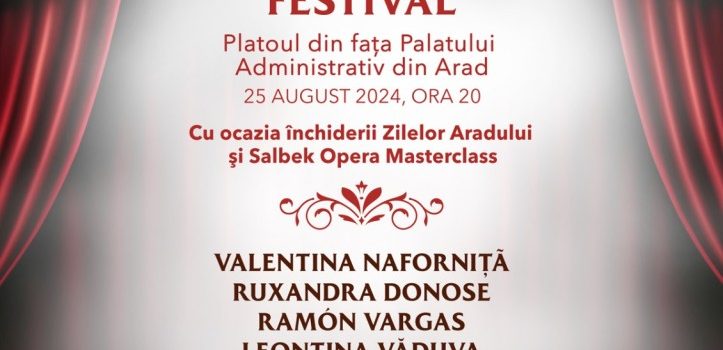 Ruxandra Donose, Ramón Vargas, Valentina Naforniță  și Leontina Văduva, la Gala Salbek Opera Festival, la Zilele Aradului