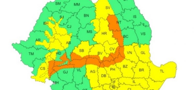 Cod galben de vremea rea pentru județul Arad: Ninsori abundente, ploi și vânt