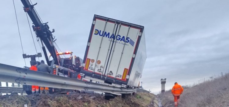 Circulație îngreunată pe autostrada Arad-Timișoara